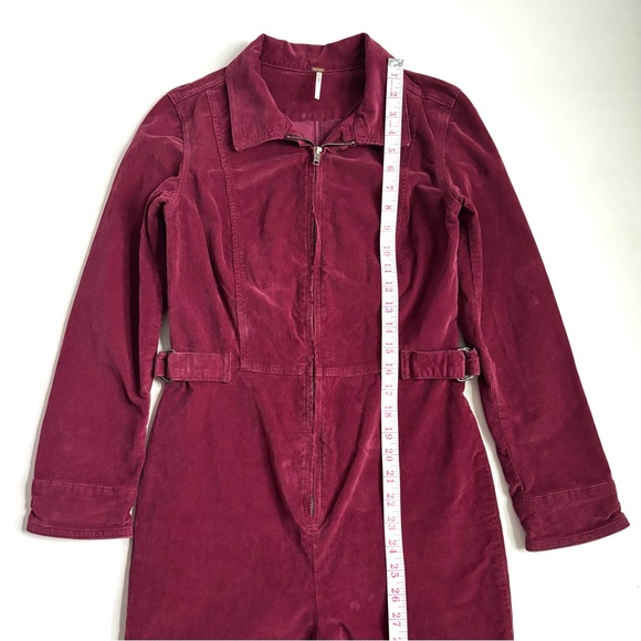 Free People Take Me Out Corduroy Jumpsuit Mulberry Size 4 - Picture 13 of 15